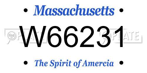 W66231 Massachusetts License Plate