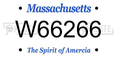 W66266 Massachusetts License Plate