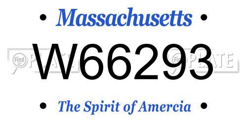 W66293 Massachusetts License Plate
