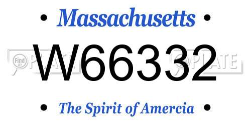 W66332 Massachusetts License Plate