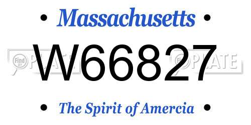 W66827 Massachusetts License Plate
