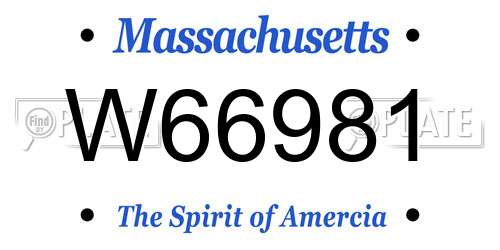 W66981 Massachusetts License Plate