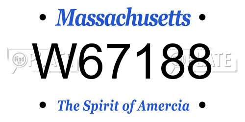 W67188 Massachusetts License Plate