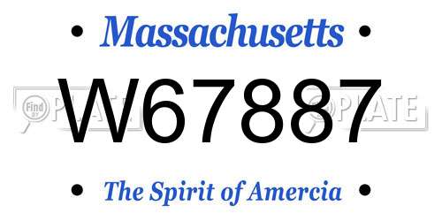 W67887 Massachusetts License Plate