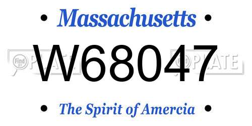 W68047 Massachusetts License Plate