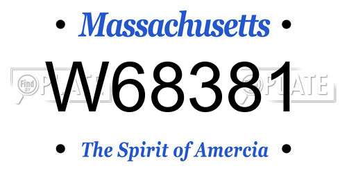 W68381 Massachusetts License Plate