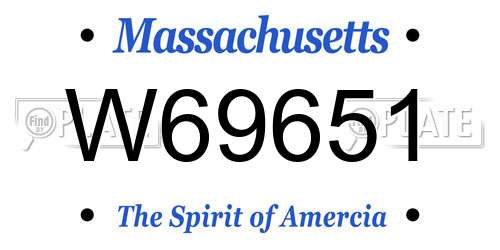 W69651 Massachusetts License Plate