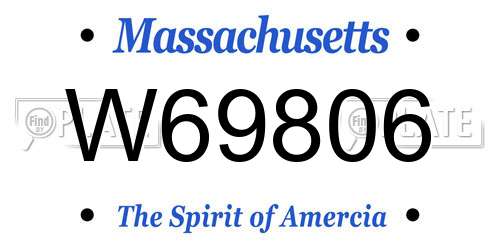 W69806 Massachusetts License Plate