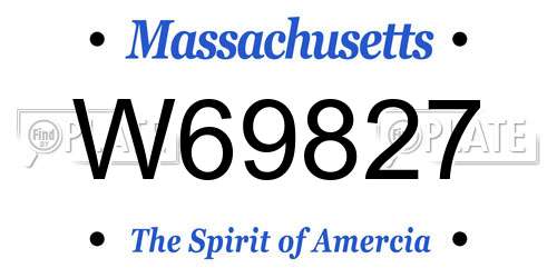 W69827 Massachusetts License Plate