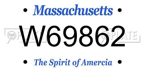 W69862 Massachusetts License Plate