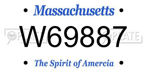 W69887 Massachusetts License Plate