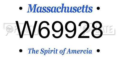 W69928 Massachusetts License Plate