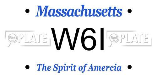 W6I Massachusetts License Plate