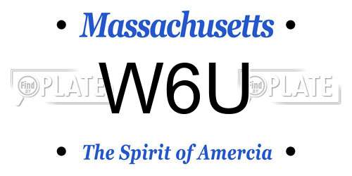 W6U Massachusetts License Plate