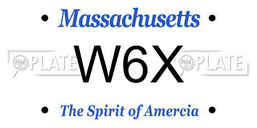 W6X Massachusetts License Plate