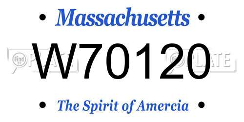 W70120 Massachusetts License Plate