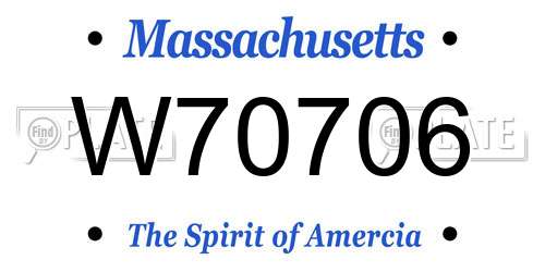 W70706 Massachusetts License Plate