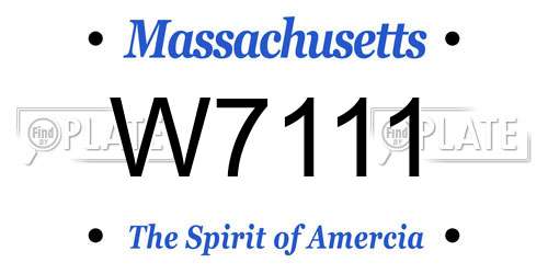 W7111 Massachusetts License Plate