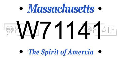 W71141 Massachusetts License Plate