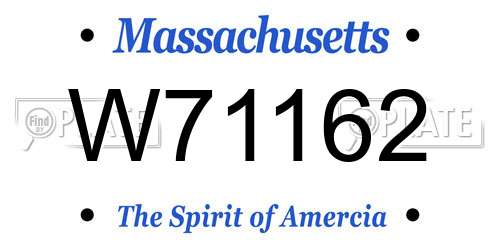 W71162 Massachusetts License Plate