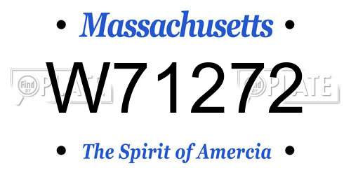 W71272 Massachusetts License Plate