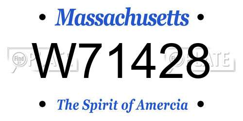 W71428 Massachusetts License Plate