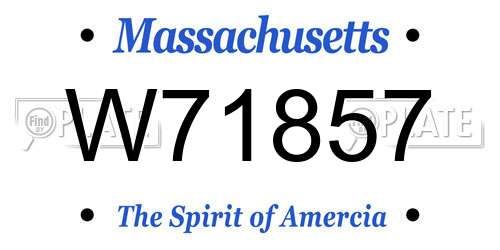 W71857 Massachusetts License Plate