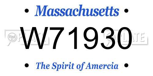 W71930 Massachusetts License Plate