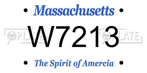 W7213 Massachusetts License Plate