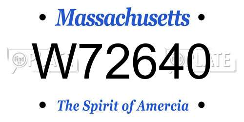 W72640 Massachusetts License Plate