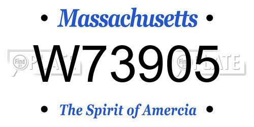 W73905 Massachusetts License Plate