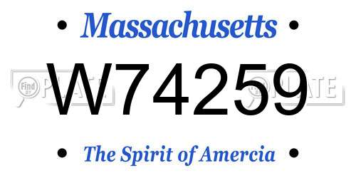 W74259 Massachusetts License Plate