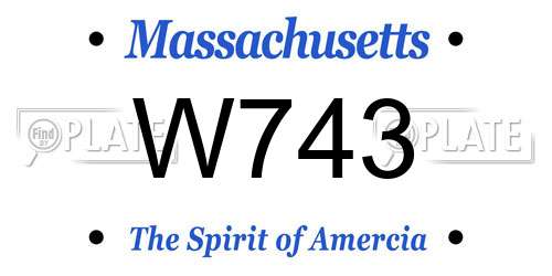 W743 Massachusetts License Plate