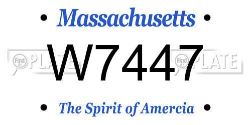 W7447 Massachusetts License Plate