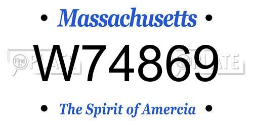 W74869 Massachusetts License Plate