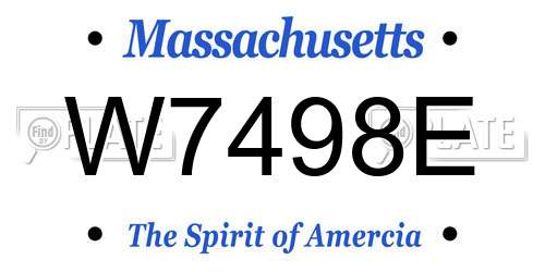 W7498E Massachusetts License Plate