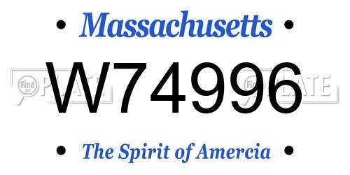 W74996 Massachusetts License Plate
