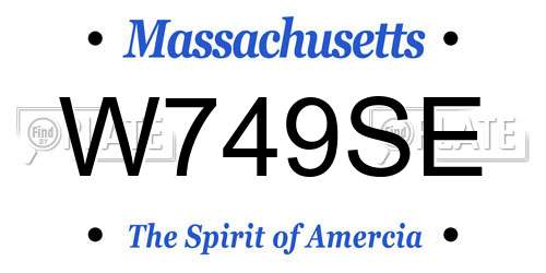 W749SE Massachusetts License Plate