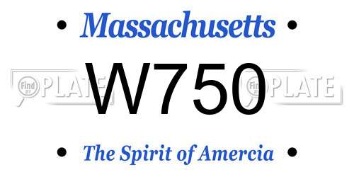 W750 Massachusetts License Plate