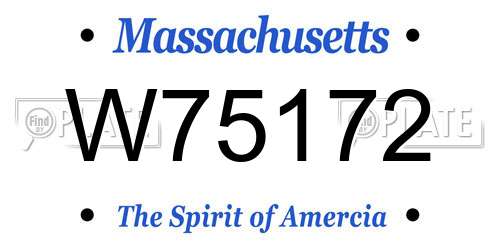 W75172 Massachusetts License Plate