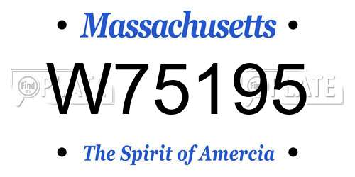 W75195 Massachusetts License Plate