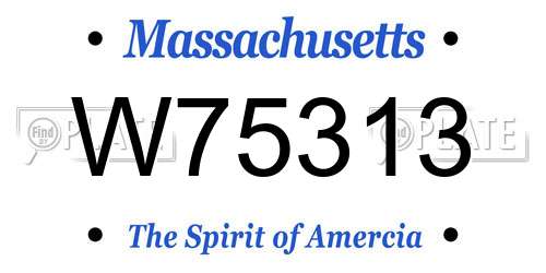 W75313 Massachusetts License Plate