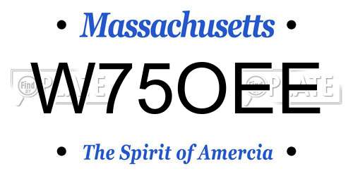 W75OEE Massachusetts License Plate