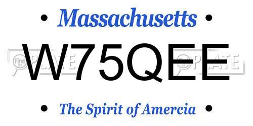 W75QEE Massachusetts License Plate