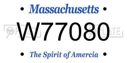 W77080 Massachusetts License Plate