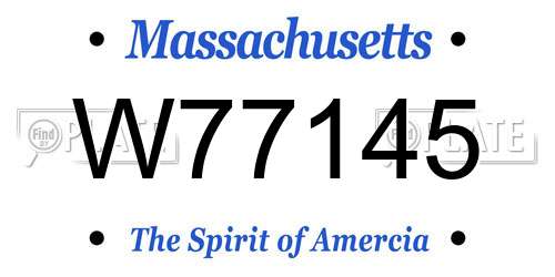 W77145 Massachusetts License Plate