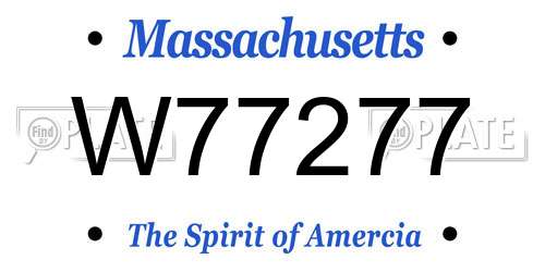 W77277 Massachusetts License Plate