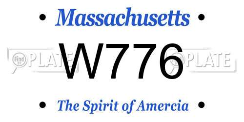 W776 Massachusetts License Plate