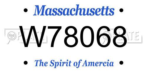 W78068 Massachusetts License Plate