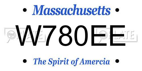 W780EE Massachusetts License Plate